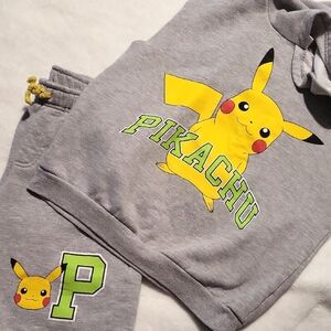 Gray Pikachu Hoodie and Shortset